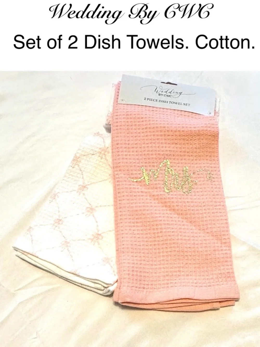 5/$15💥 Wedding Cheers Mrs Cotton Tea Dish Kitchen Towel Set